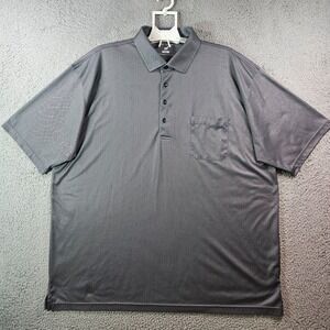 Horn Legend Performance Polo Shirt Men 2XB Herrringbone Gray Black - Please Read